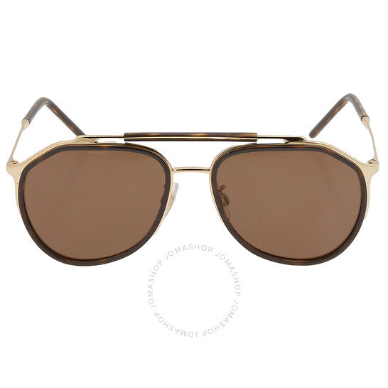 Dolce & Gabbana, Open Box - Dark Brown Pilot Men's Sunglasses