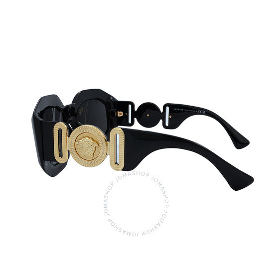 Versace, Open Box - Dark Gray Irregular Ladies Sunglasses