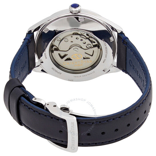 ساعة أورينت ستار أوتوماتيكية للرجال بمينا أزرق