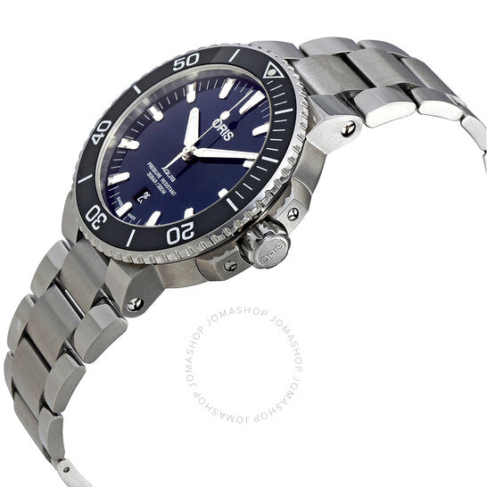 ساعة أوريس أكويس أوتوماتيكية للرجال بمينا أزرق