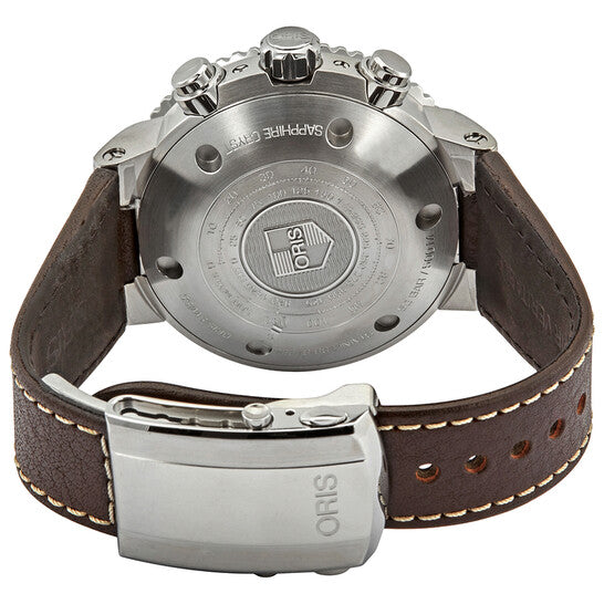 ساعة أوريس أكويس كرونوغراف أوتوماتيكية للرجال بمينا أزرق