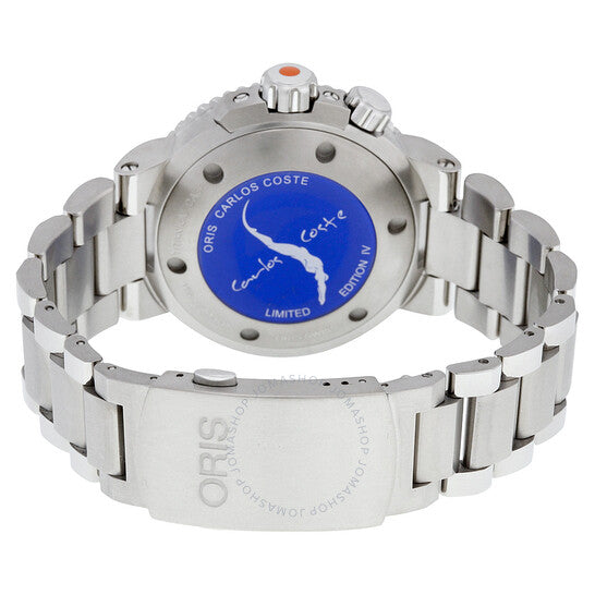 Oris, Aquis Carlos Coste Automatic Black Dial Watch 743-7709-7184SET