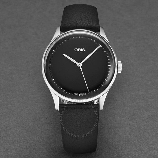 ساعة أوريس أرتيليه إس أوتوماتيكية للرجال بمينا أسود