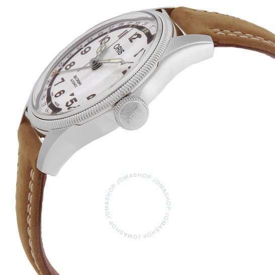 ساعة أوريس بيج كراون أوتوماتيكية بمينا أبيض