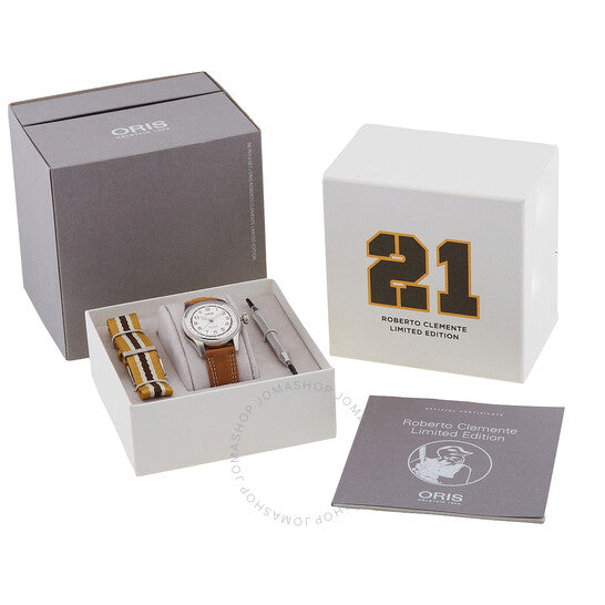 ساعة أوريس بيج كراون أوتوماتيكية بمينا أبيض