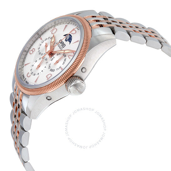 ساعة أوريس بيج كراون كومبليكايشن للرجال بمينا فضي