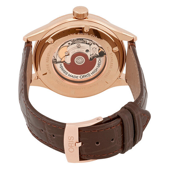 ساعة أوريس الكلاسيكية الأوتوماتيكية للرجال بمينا فضي