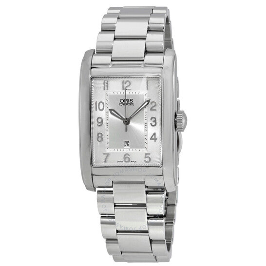 Oris, Rectangular Silver Dial Stainless Steel Men's Watch 561-7693-4061MB