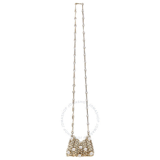 Paco Rabanne, Ladies 1969 Disc Detailed Micro Handbag in Light Gold/Pearl