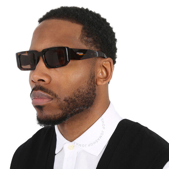 برادا، نظارة شمسية رجالية مستطيلة باللون البني الداكن