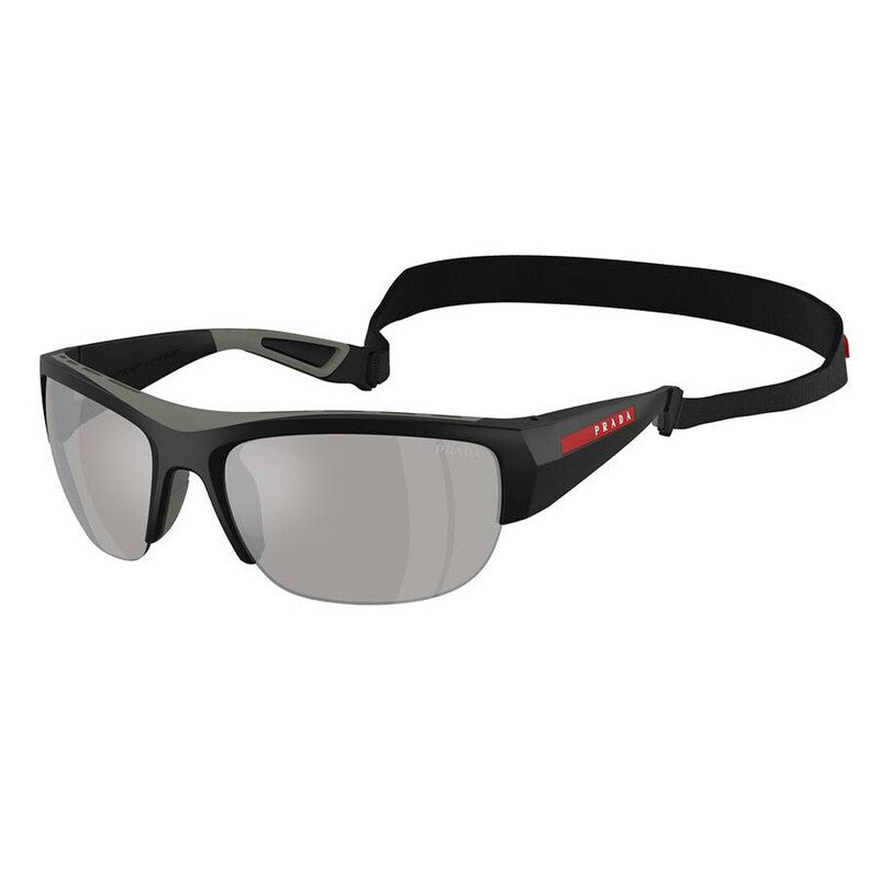 Light Grey Mirror Silver Wrap Men's Sunglasses