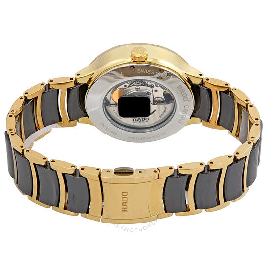 رادو، ساعة سينتريكس أوتوماتيكية للرجال بمينا أسود ودرجتي لون