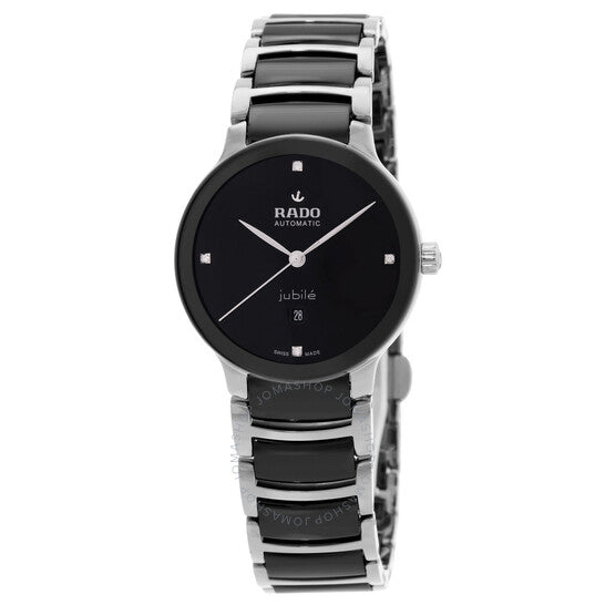 رادو، ساعة سينتريكس أوتوماتيكية للسيدات بمينا أسود من الألماس