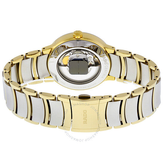 رادو، ساعة سينتريكس أوتوماتيكية للرجال بمينا أبيض ثنائي اللون