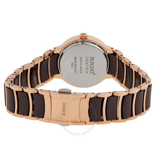 رادو، ساعة سينتريكس دايموندز كوارتز بمينا بني للسيدات