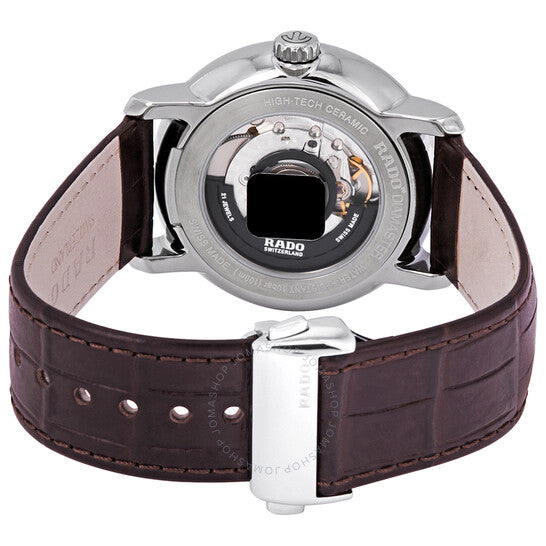 Rado, DiaMaster XL Silver Dial Automatic Men's Leather Watch