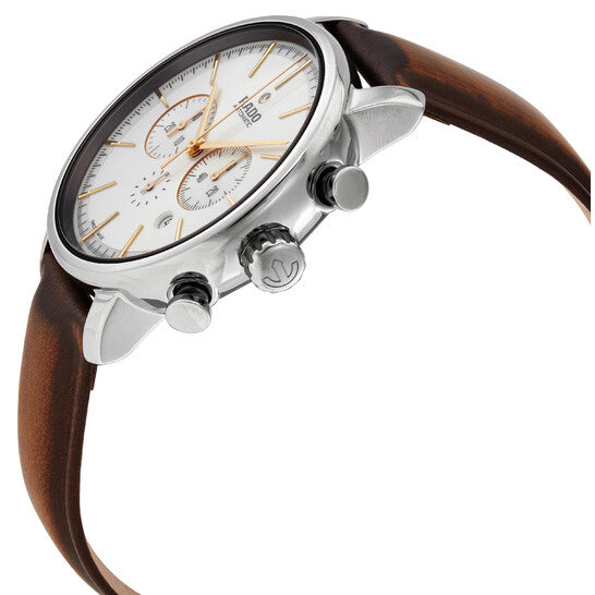 رادو، ساعة كرونوغراف للرجال من طراز DiaMaster XXL بمينا فضي