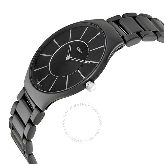 Rado, Thinline Black Dial Ceramic Men's Watch