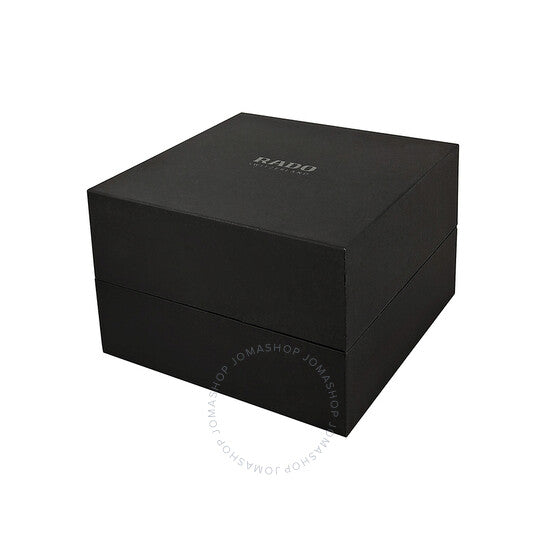 ساعة رادو النسائية، مينا سوداء حقيقية، سيراميك بلون البلاتين