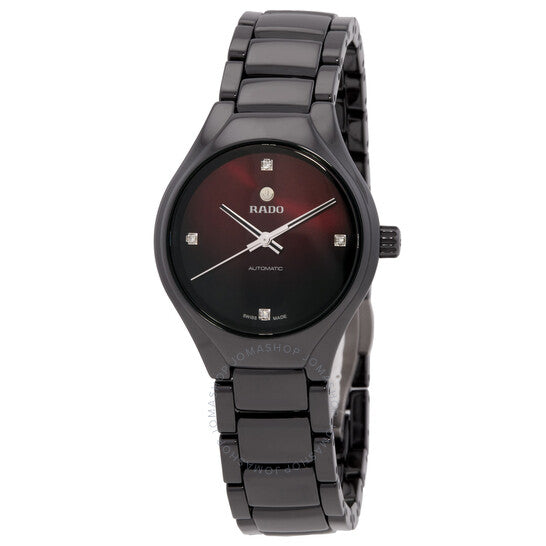 Rado, True Round Automatic Diamond Red Dial Ladies Watch