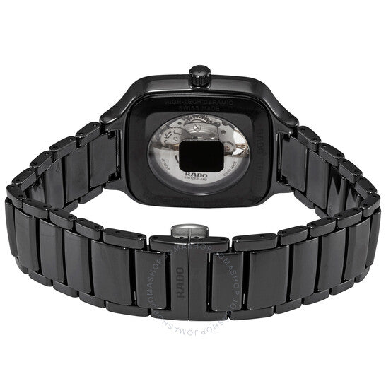 رادو، ساعة رجالية أوتوماتيكية مربعة الشكل بمينا أسود