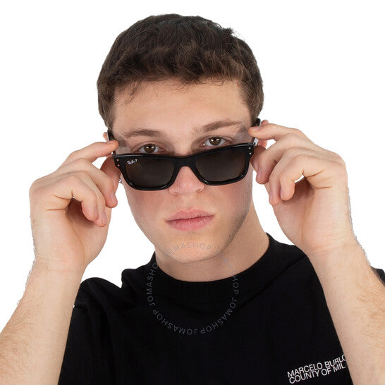 نظارات شمسية رجالية مستطيلة مستقطبة من راي بان، بوربانك، باللون الأخضر