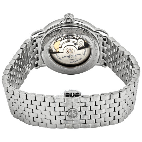 ساعة رايموند ويل مايسترو أوتوماتيكية للرجال بمينا فضي