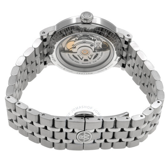 ساعة ريموند ويل ميليسيم أوتوماتيكية بمراحل القمر وقرص فضي