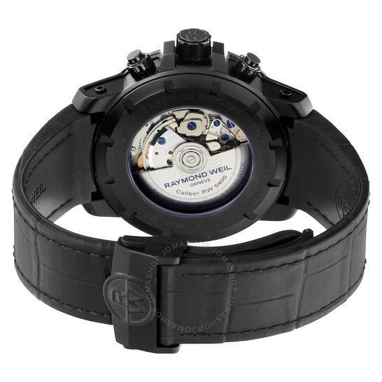 Raymond Weil, Nabucco Black Dial Black Leather Chronograph Men's Watch