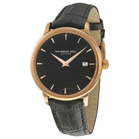 Raymond Weil, Toccata Black Dial Black Leather Men's Watch