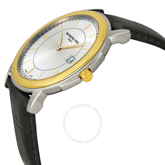 Raymond Weil, Tradition Silver Dial Black Leather Men's Watch