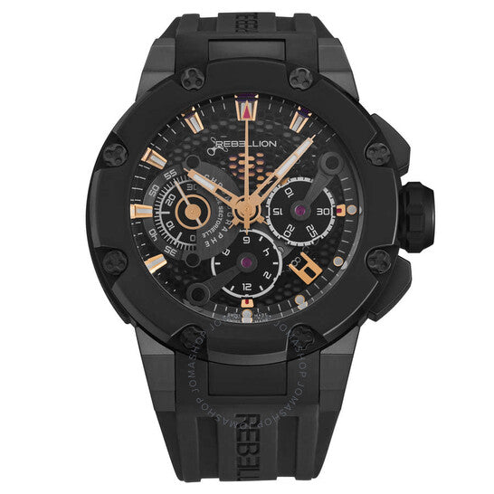 Rebellion, Predator Chronograph Automatic Black Dial Men's Watch