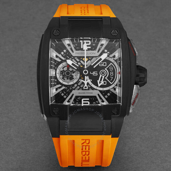 ساعة ريبيليون، ري-فولت كرونوغراف أوتوماتيكية للرجال بمينا أسود