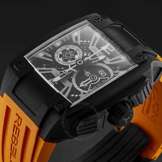 ساعة ريبيليون، ري-فولت كرونوغراف أوتوماتيكية للرجال بمينا أسود