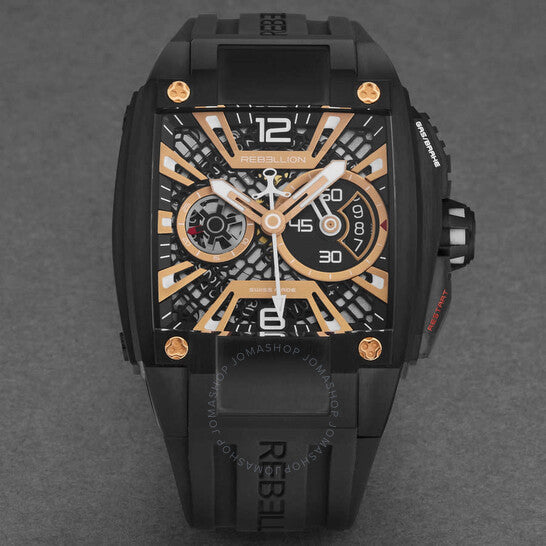 Rebellion, Re-Volt Chronograph Automatic Black Dial Men's Watch
