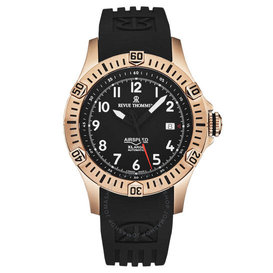 ساعة Revue Thommen Air speed أوتوماتيكية بمينا أسود للرجال