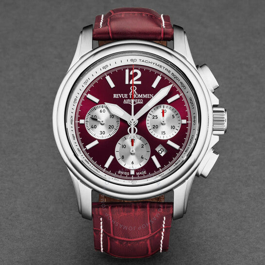 Revue Thommen, Air Speed Chronograph Automatic Red Dial Men's Watch