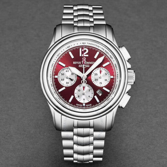 Revue Thommen, Air Speed Chronograph Automatic Red Dial Men's Watch
