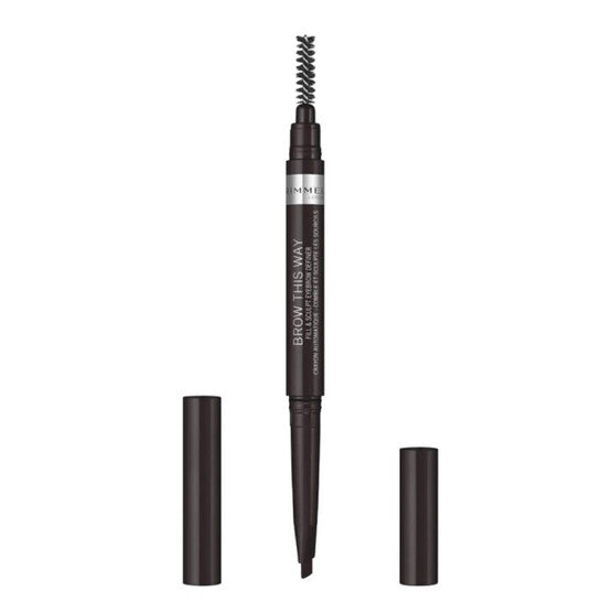 Rimmel London, Ladies Brow This Way Filler & Fixer Eyebrow Definer 0.0088 oz No. 004 Soft Black Makeup