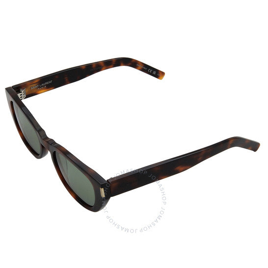 نظارة شمسية رجالية مستطيلة باللون الأخضر من سان لوران