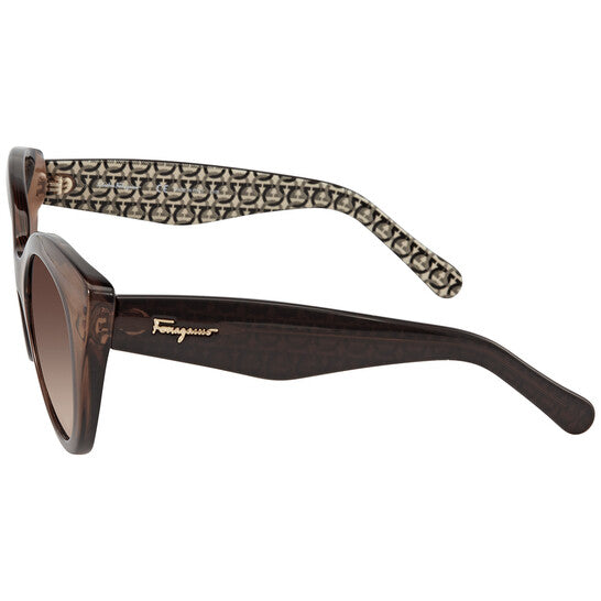 Salvatore Brown Gradient Butterfly Ladies Sunglasses