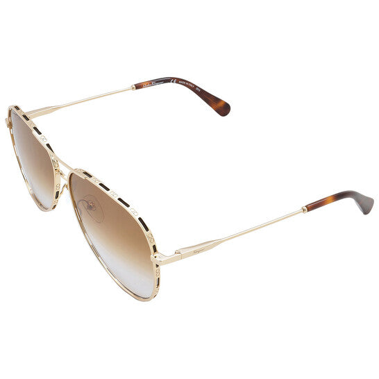 Salvatore Brown Gradient Pilot Ladies Sunglasses