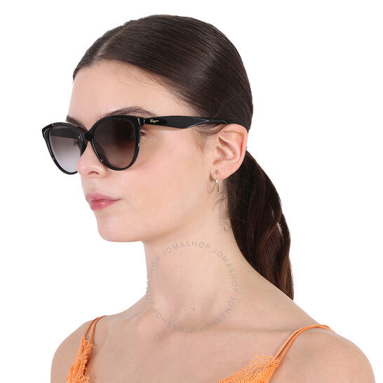 Ferragamo, Salvatore Grey Gradient Cat Eye Ladies Sunglasses