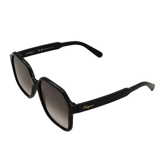 Salvatore Grey Gradient Square Ladies Sunglasses