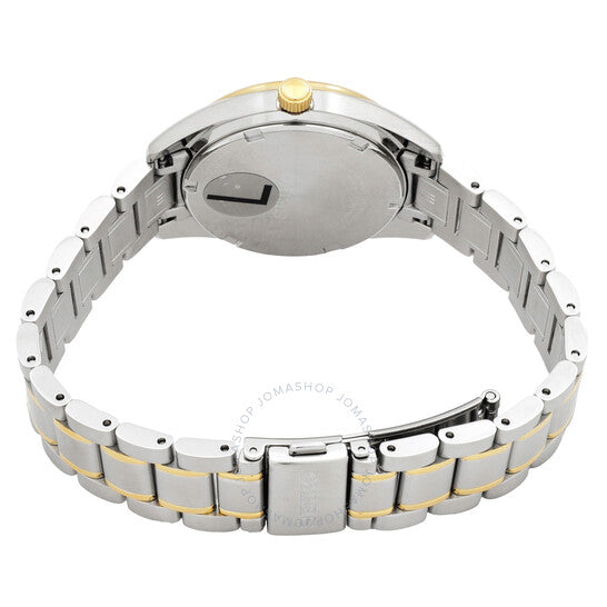 ساعة سيكو للسيدات، كوارتز مرصعة بالألماس، مينا فضية، لونان