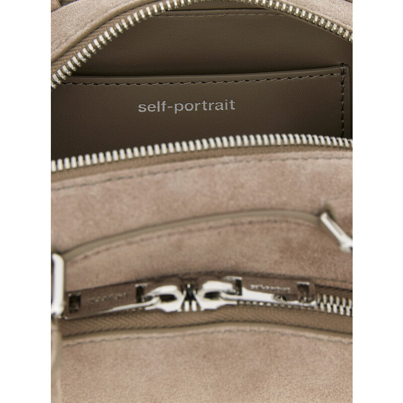 Self-Portrait Suede Mini With Charm Shoulder Bag