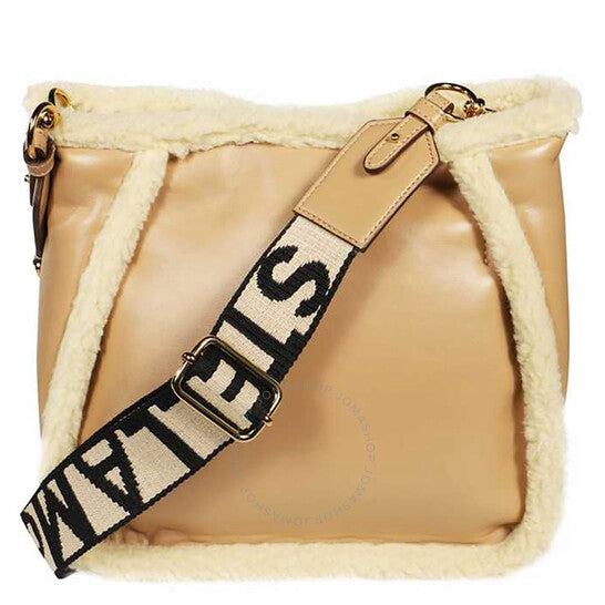 Stella McCartney, Ladies Sand Leather Logo Perforated Bag