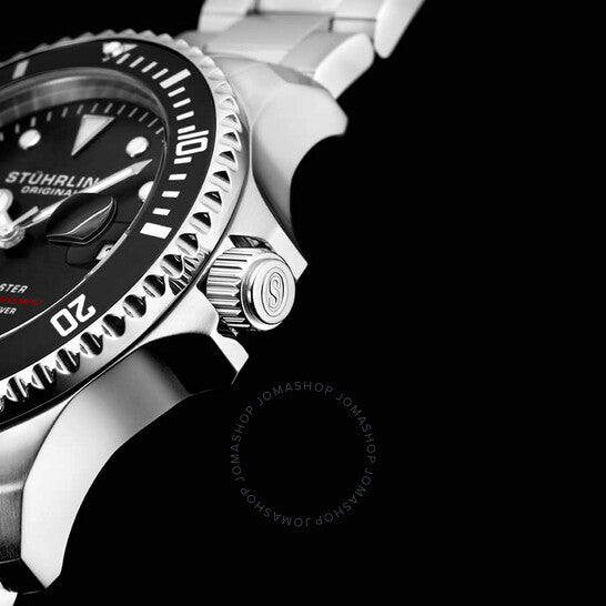 ساعة ستوهرلينغ أوريجينال، أكواديفر أوتوماتيكية للرجال بمينا أسود