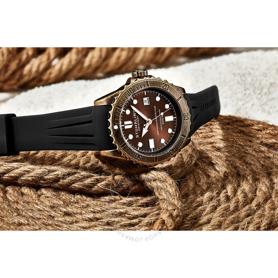 ساعة ستوهرلينغ أوريجينال، أكواديفر أوتوماتيكية للرجال بمينا بني