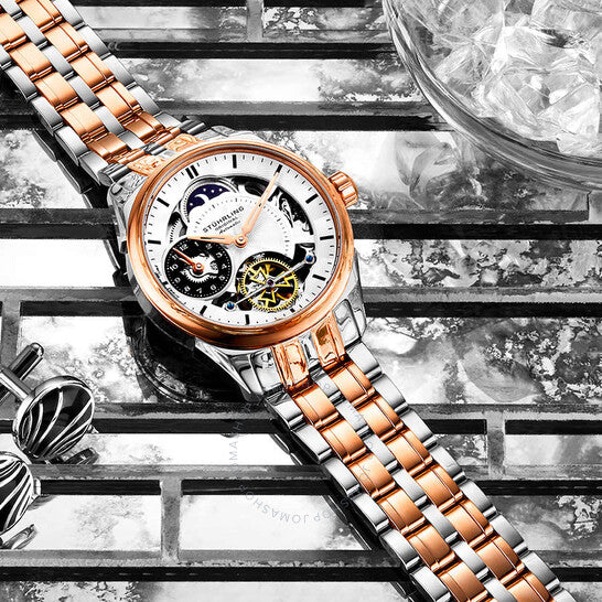 ساعة ستوهرلينغ أوريجينال ليجاسي أوتوماتيكية للرجال بمينا فضي